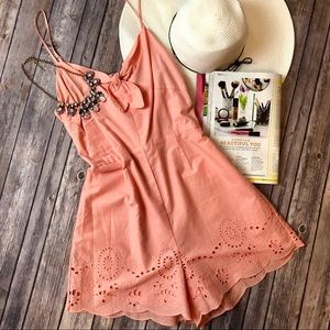 NWT Copper Key Peach Eyelet Romper